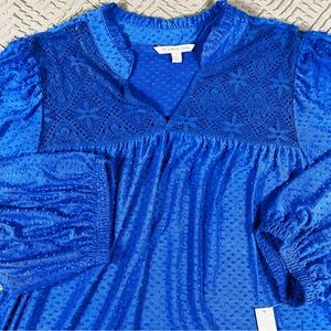 NEW Zac & Rachel Royal Blue Top Plus Size 3X